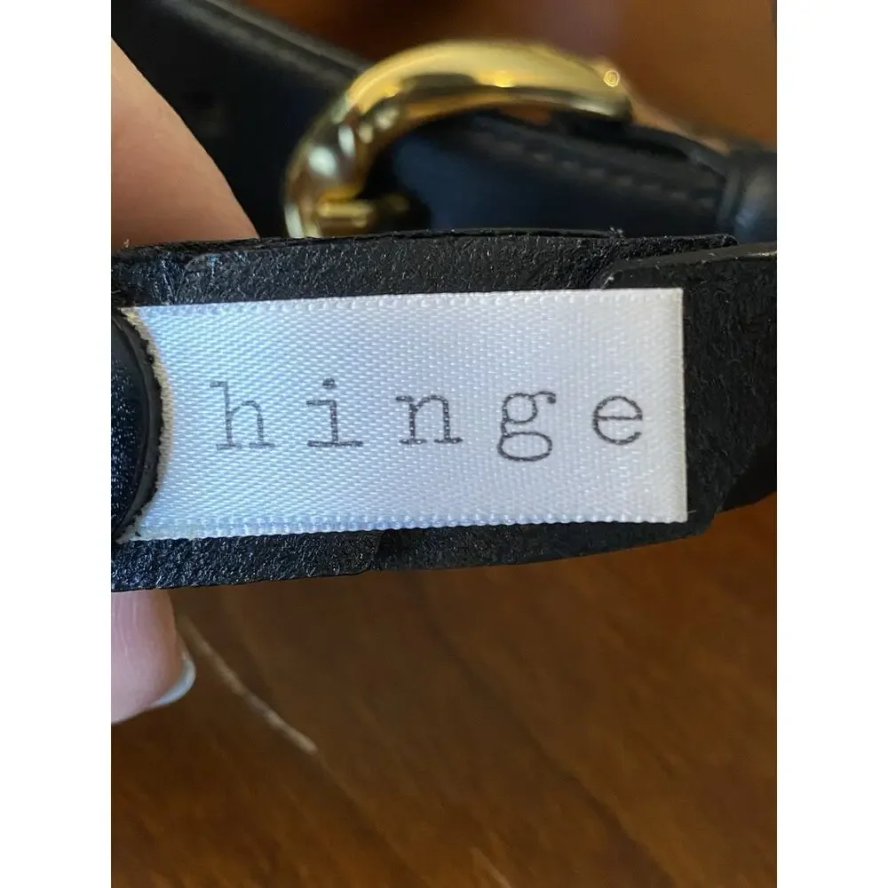 Women's Belts 2 Black Leather TALBOTS & HINGE 1" Thick for Trousers & Pant S / M - Picture 4 of 9